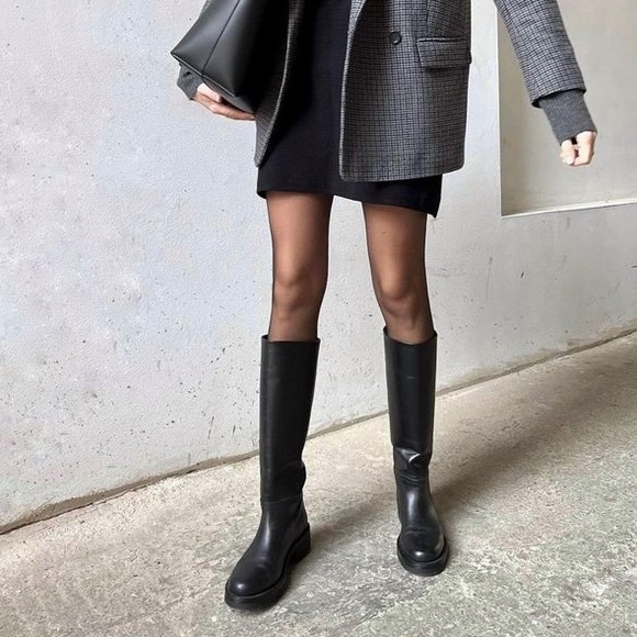 Zara leather knee high boots - Picture 7 of 10